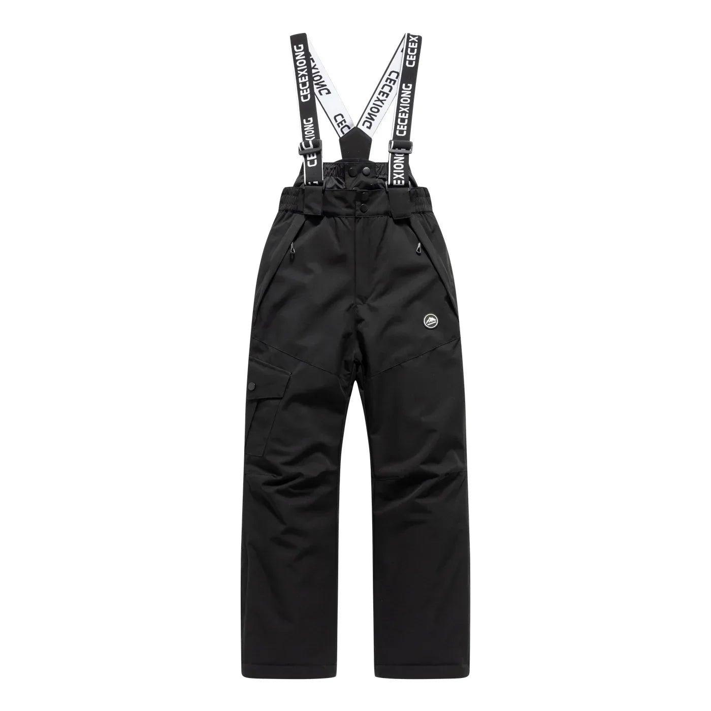 Kids unisex navy ski pants windproof water-repellent polyester snow sports winter warm comfort