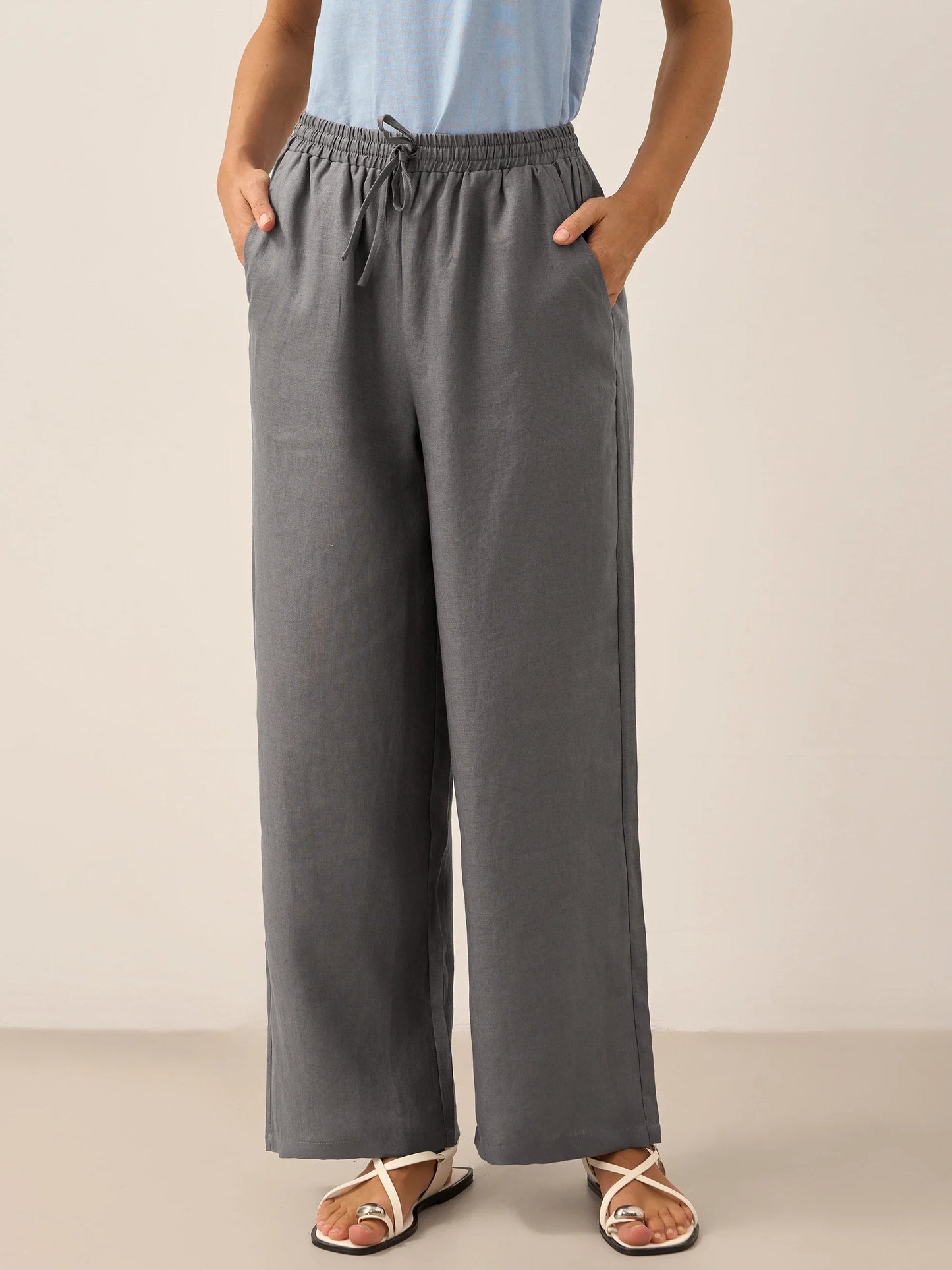 Selah women's loose fit linen pants breathable lightweight summer essential natural comfort