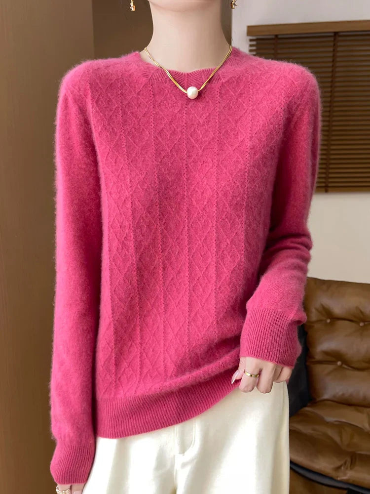 Women's lightweight merino wool sweater, soft fine knit, warm minimalist autumn winter layer