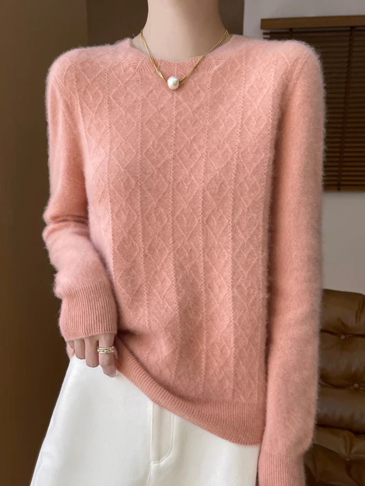 Women's lightweight merino wool sweater, soft fine knit, warm minimalist autumn winter layer