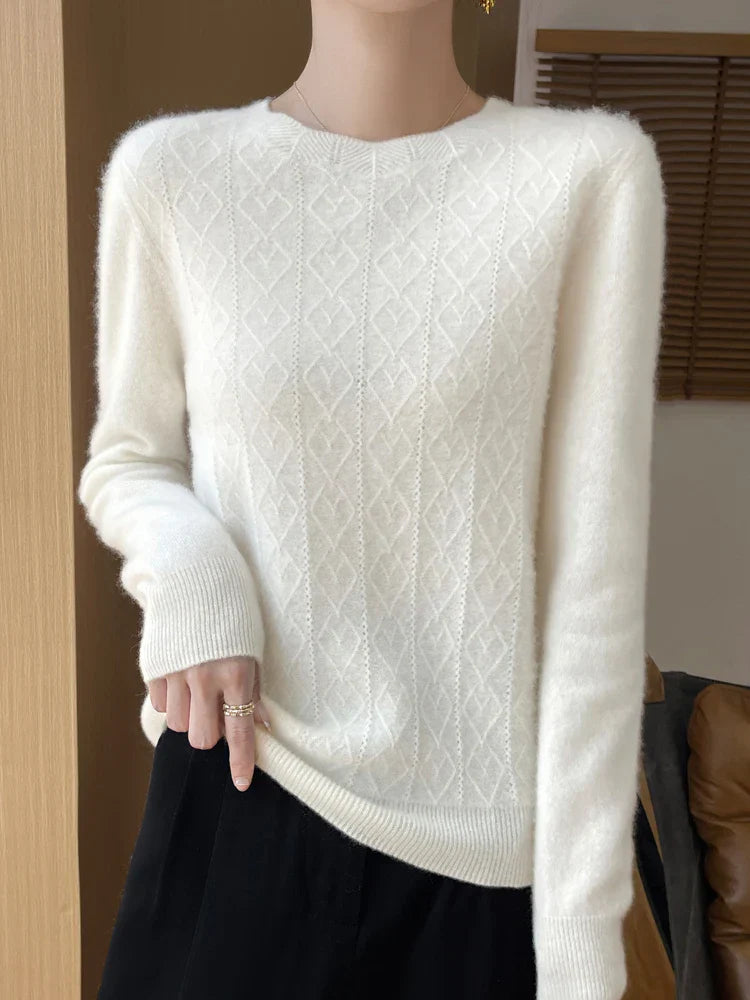 Women's lightweight merino wool sweater, soft fine knit, Australian extrafine blend for warmth