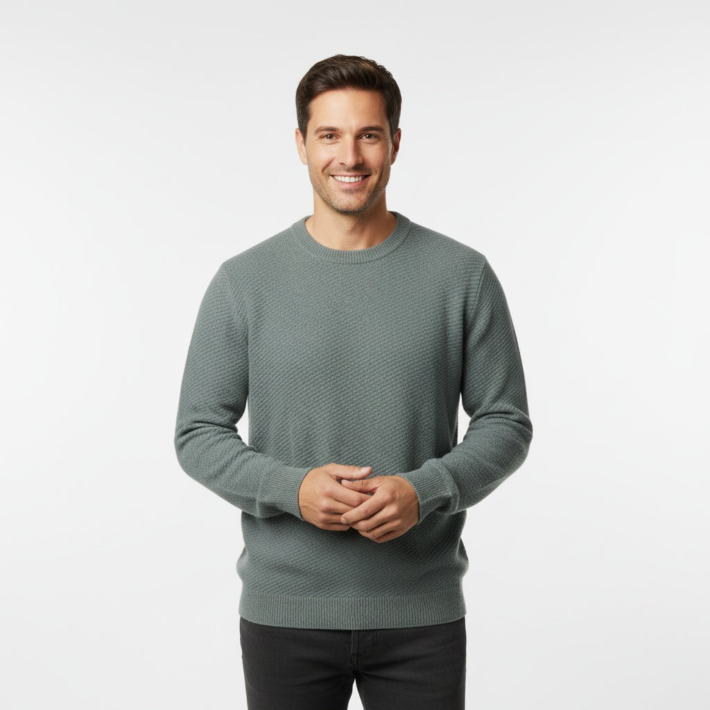 Unisex fine knit crew neck sweater, timeless classic silhouette for everyday elegant comfort