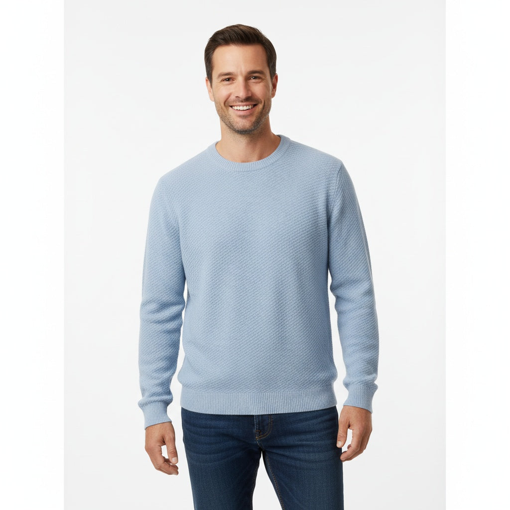 Unisex fine knit crew neck sweater classic fit timeless elegant everyday comfort staple