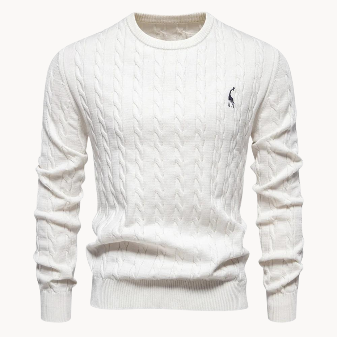 Unisex cable knit crew neck sweater lightweight breathable layering everyday wear