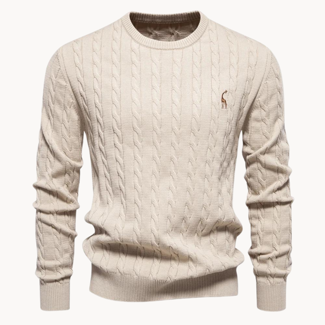 Unisex cable knit crew neck sweater lightweight breathable layering everyday wear