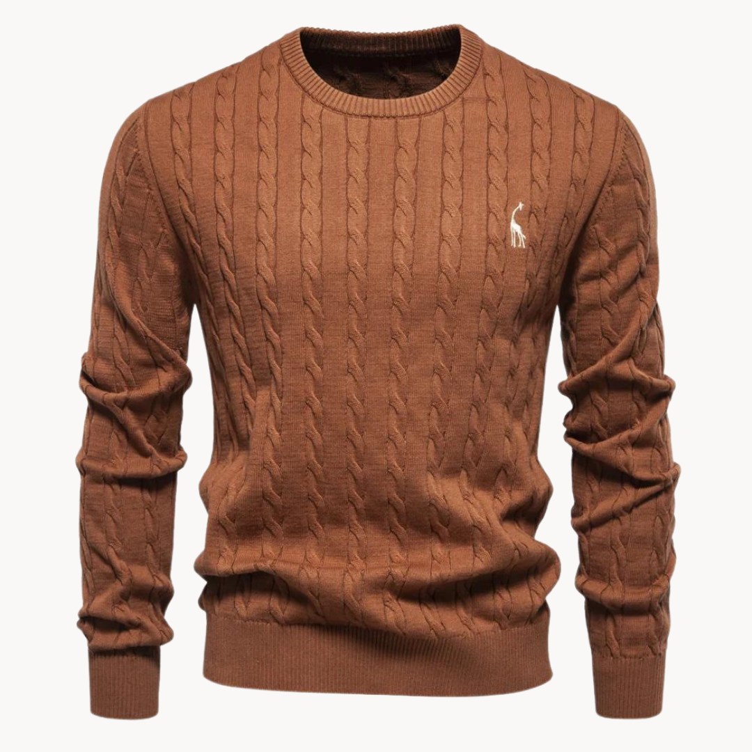 Unisex cable knit crew neck sweater lightweight breathable layering everyday wear