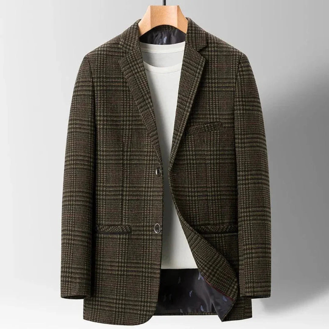 Kyle tailored overcoat sleek structured silhouette premium fabric professional polished versatile outer layer