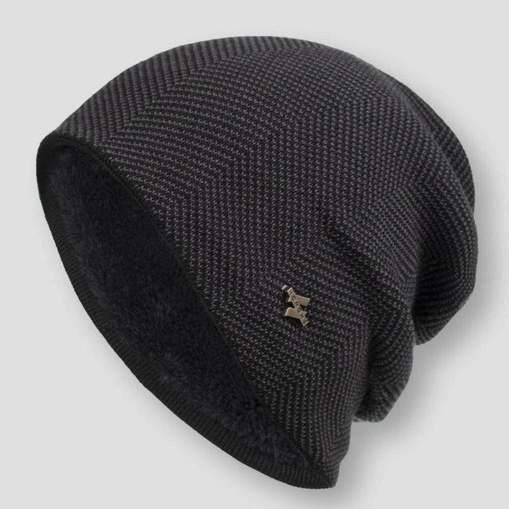 Men's winter knitted wool beanie hat warm cozy everyday wear with non-slip secure fit