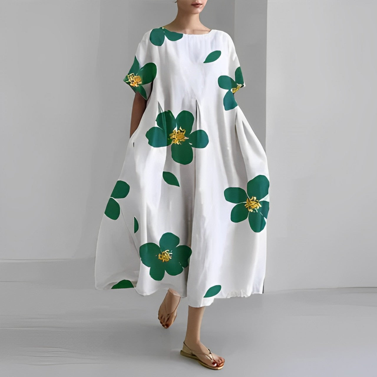 Amelie women's floral boho dress, breezy silhouette with delicate romantic print and effortless flowing fit
