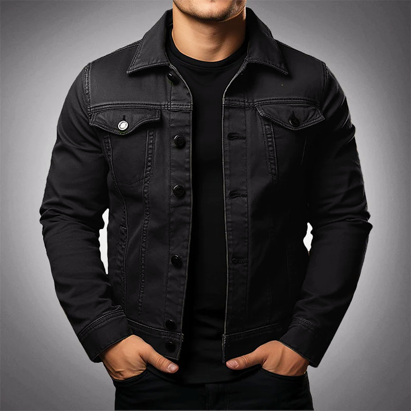 Felix Grant L'Authentique men's blue denim jacket, relaxed fit with refined premium cotton detailing