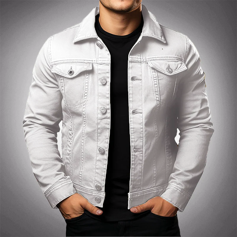 Men's Felix Grant L'Authentique premium denim jacket, relaxed fit, soft breathable cotton classic blue