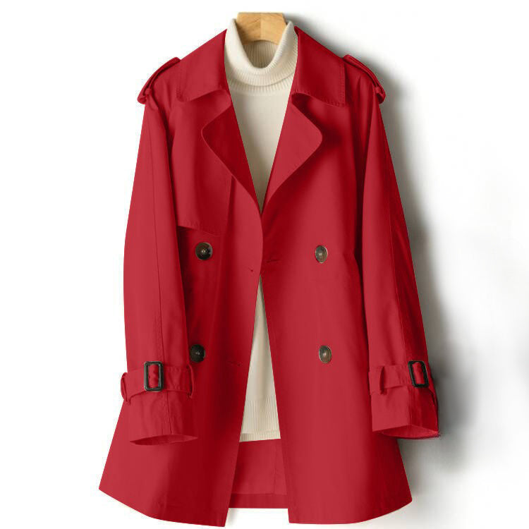 Lightweight poly-blend luxury trench coat classic silhouette weatherproof modern detailing urban style