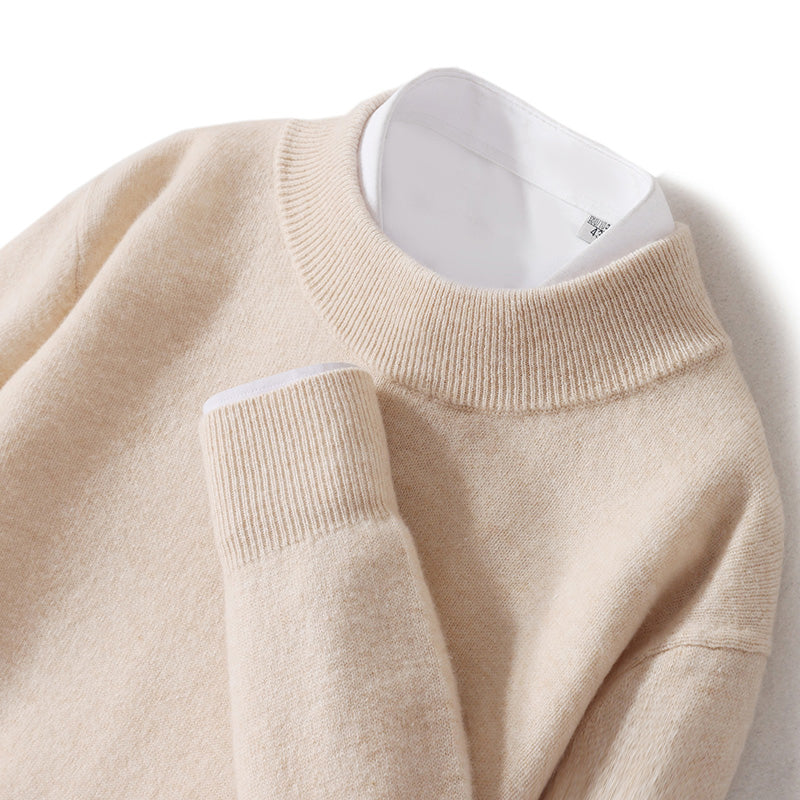 Lorenzo Vitali wool sweater classic O-neck knit timeless silhouette premium luxury comfort