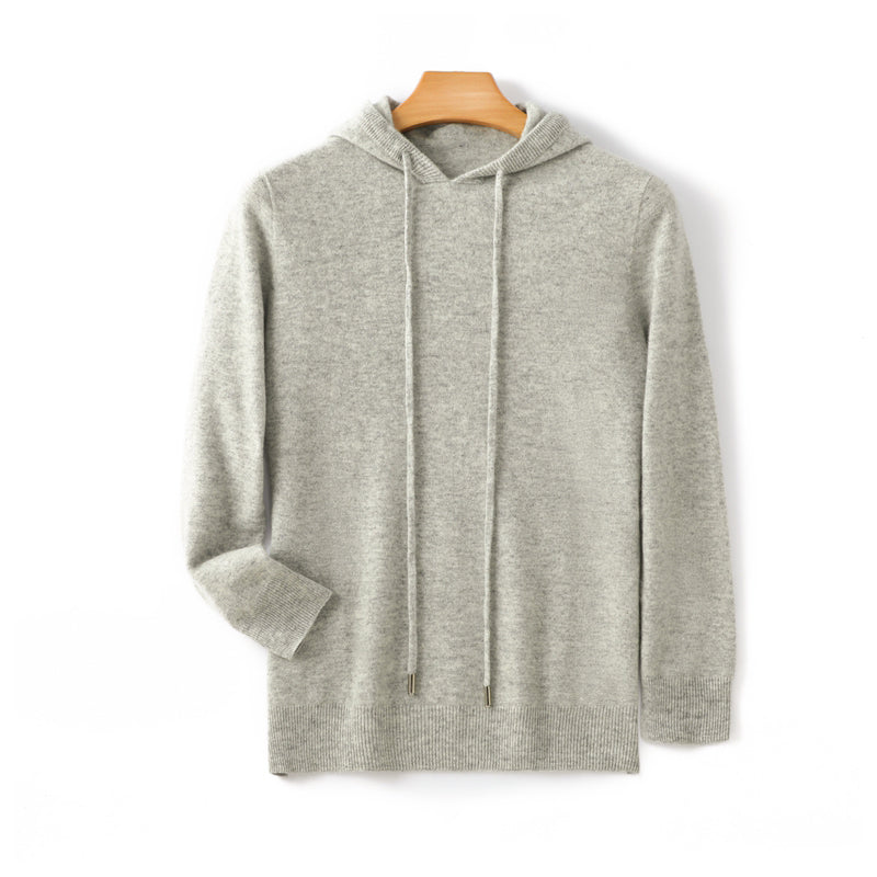 Roberto Russo gray cashmere hoodie relaxed fit ultra-soft wool-cashmere blend lightweight lounge wear