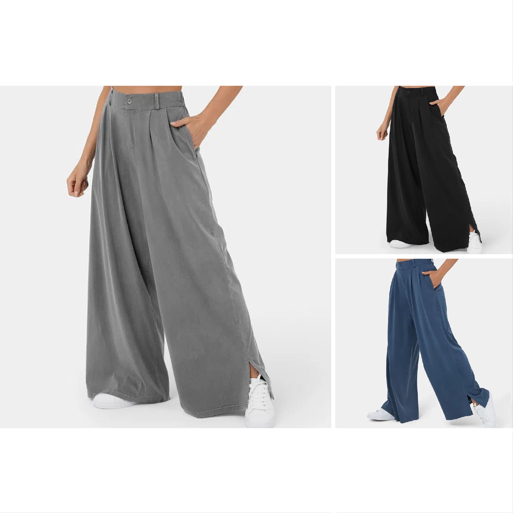 Valentina Rossi high-waist knit pants neutral tone relaxed fit sculpting silhouette poly-spandex blend