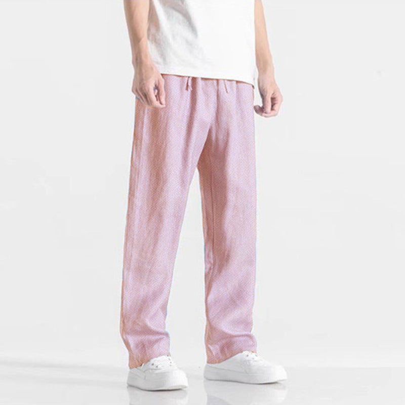 Alessandro Veneti wide-leg cotton pants beige lightweight breathable tailored silhouette warm-weather