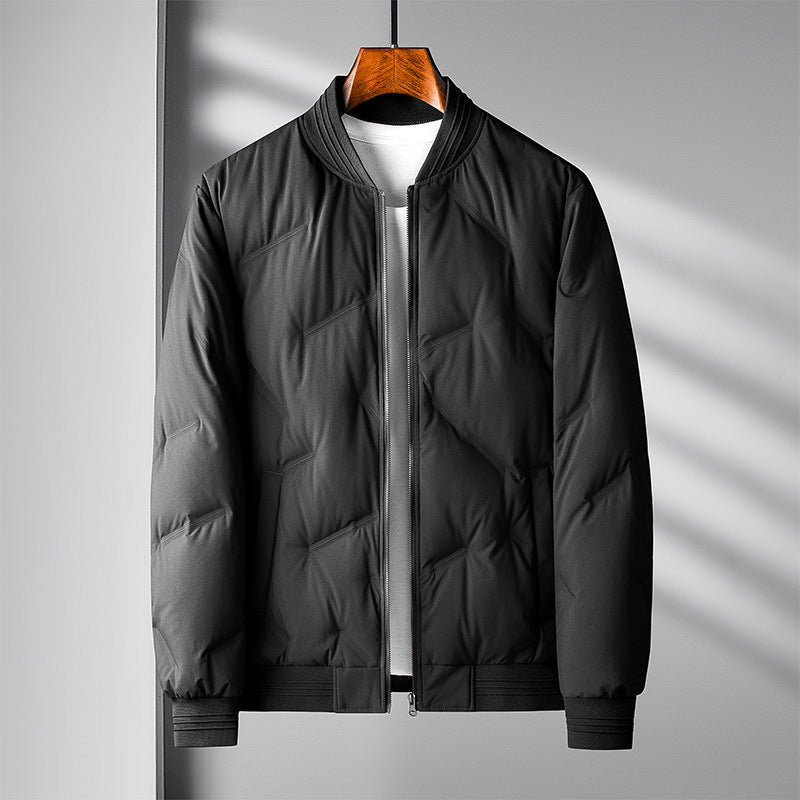 Roberto Russo unisex lightweight down jacket sleek silhouette premium HeatLock insulation for winter travel
