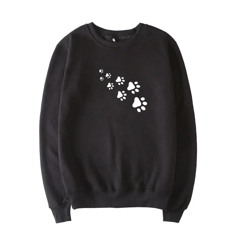 Women's cozy fleece pullover with bear paw print long sleeve design for winter warmth