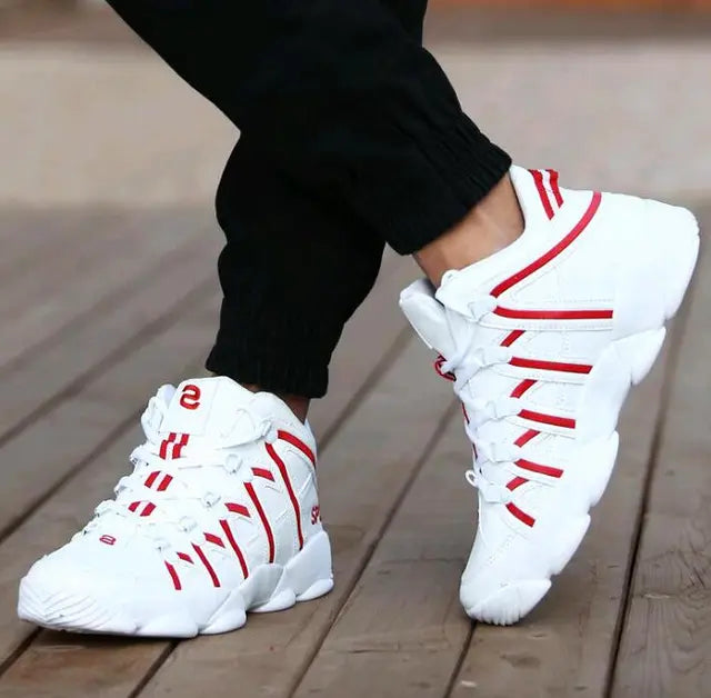 Men's breathable leather running shoes in neutral tones with ventilated upper for daily athletic wear