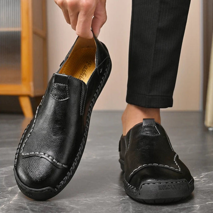 Urbann Vibe slip-on genuine leather shoes natural grain finish casual everyday handcrafted footwear