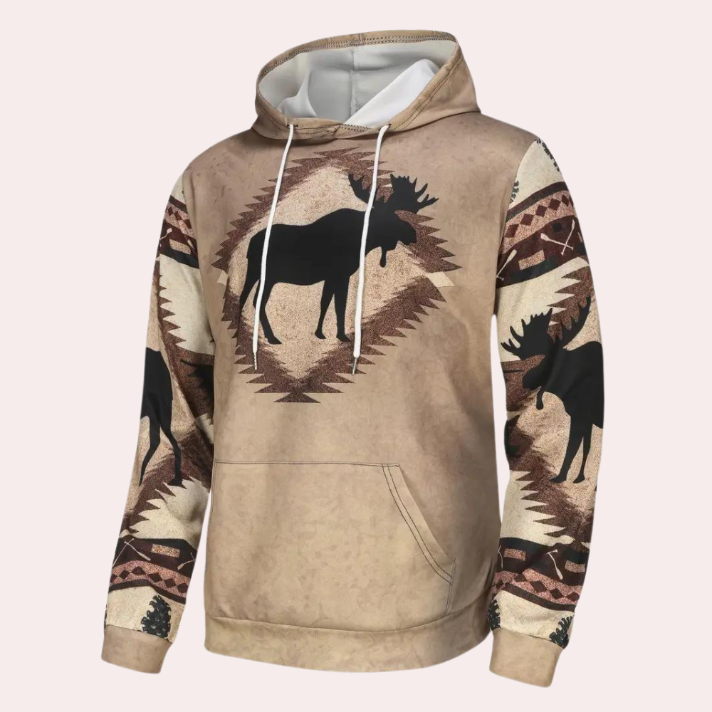Men's casual comfort fit polyester hoodie with spacious adjustable hood for everyday wear