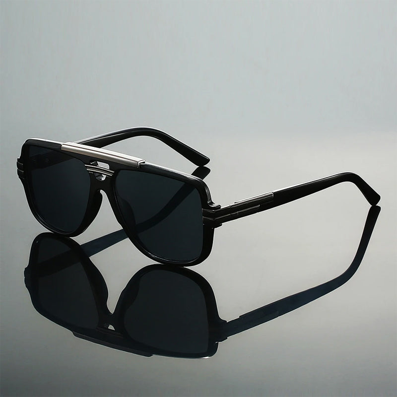Leclaire Lumen geometric sunglasses gold detailing vibrant tinted lenses bold oversized polycarbonate frames