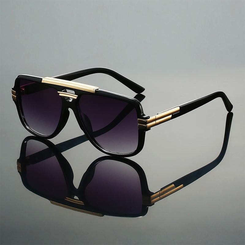 Leclaire Lumen geometric sunglasses gold detailing vibrant tinted lenses bold fashion statement UV protection