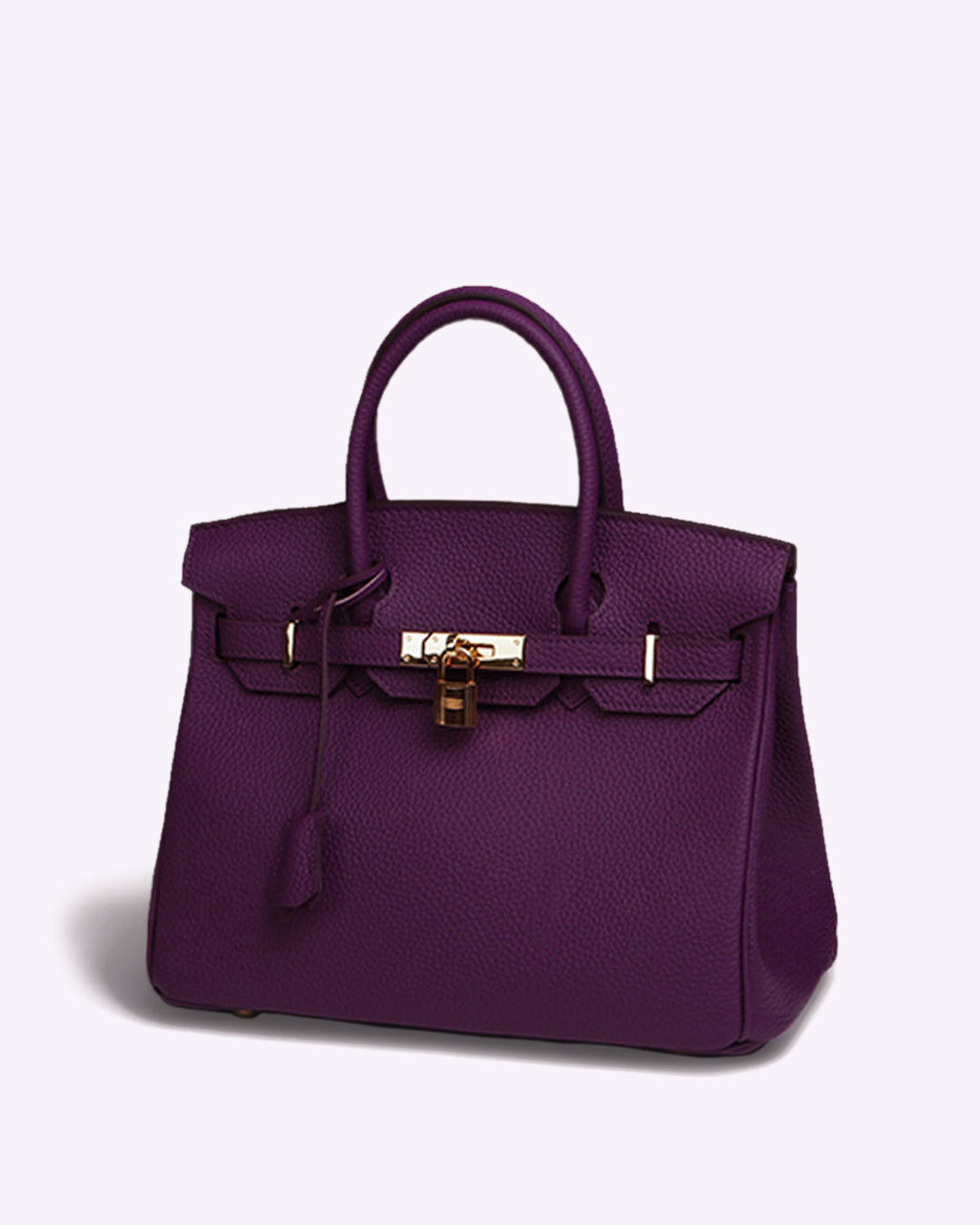 Evelina black leather structured handbag with exterior pocket, professional women's everyday style