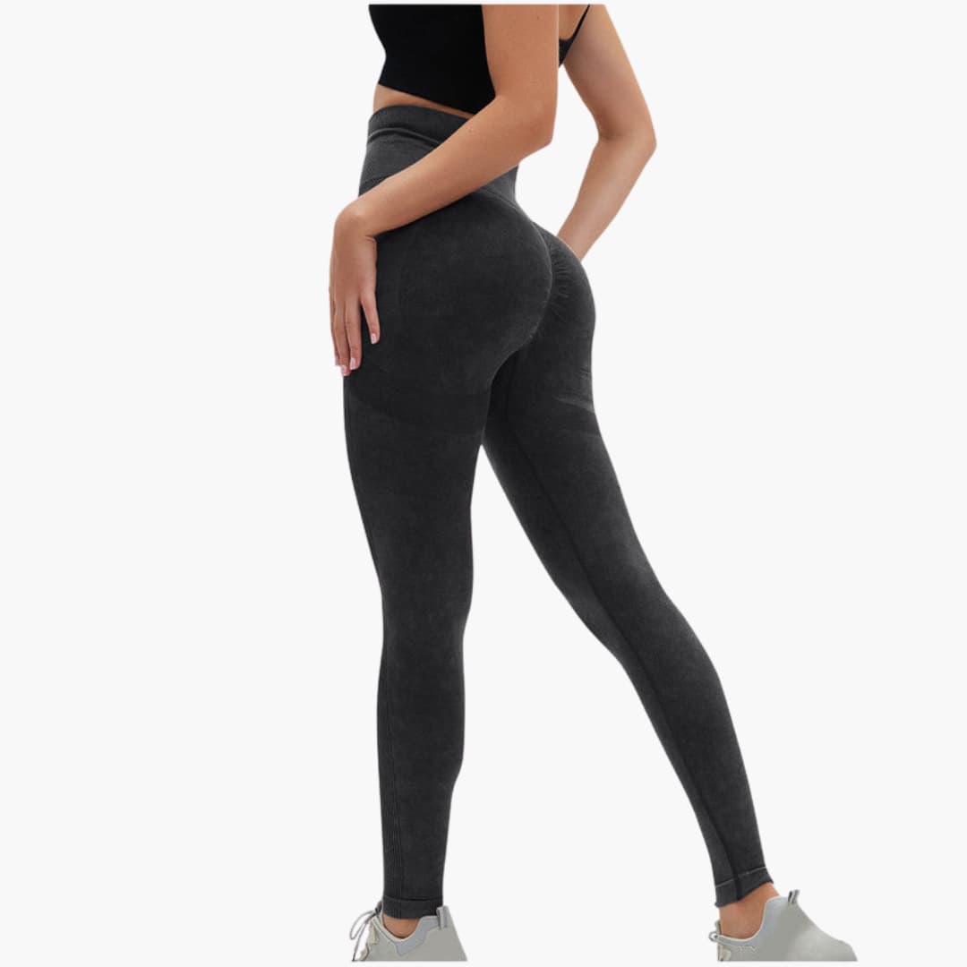 Women's high waist full length leggings smooth pull-on elastic waistband streamlined silhouette