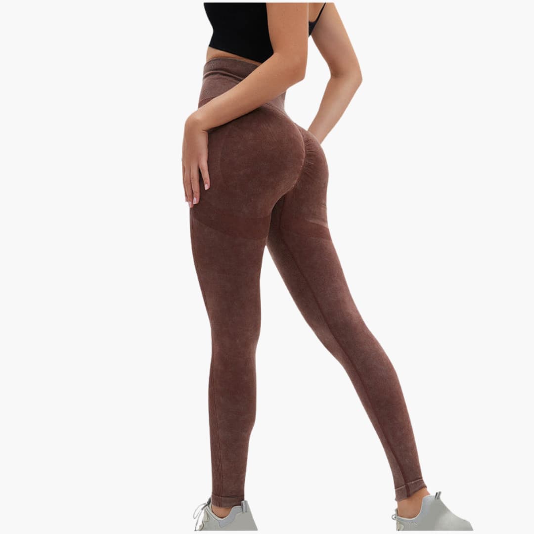 Women's high waist full length leggings elastic waistband smooth pull-on active fit streamlined silhouette
