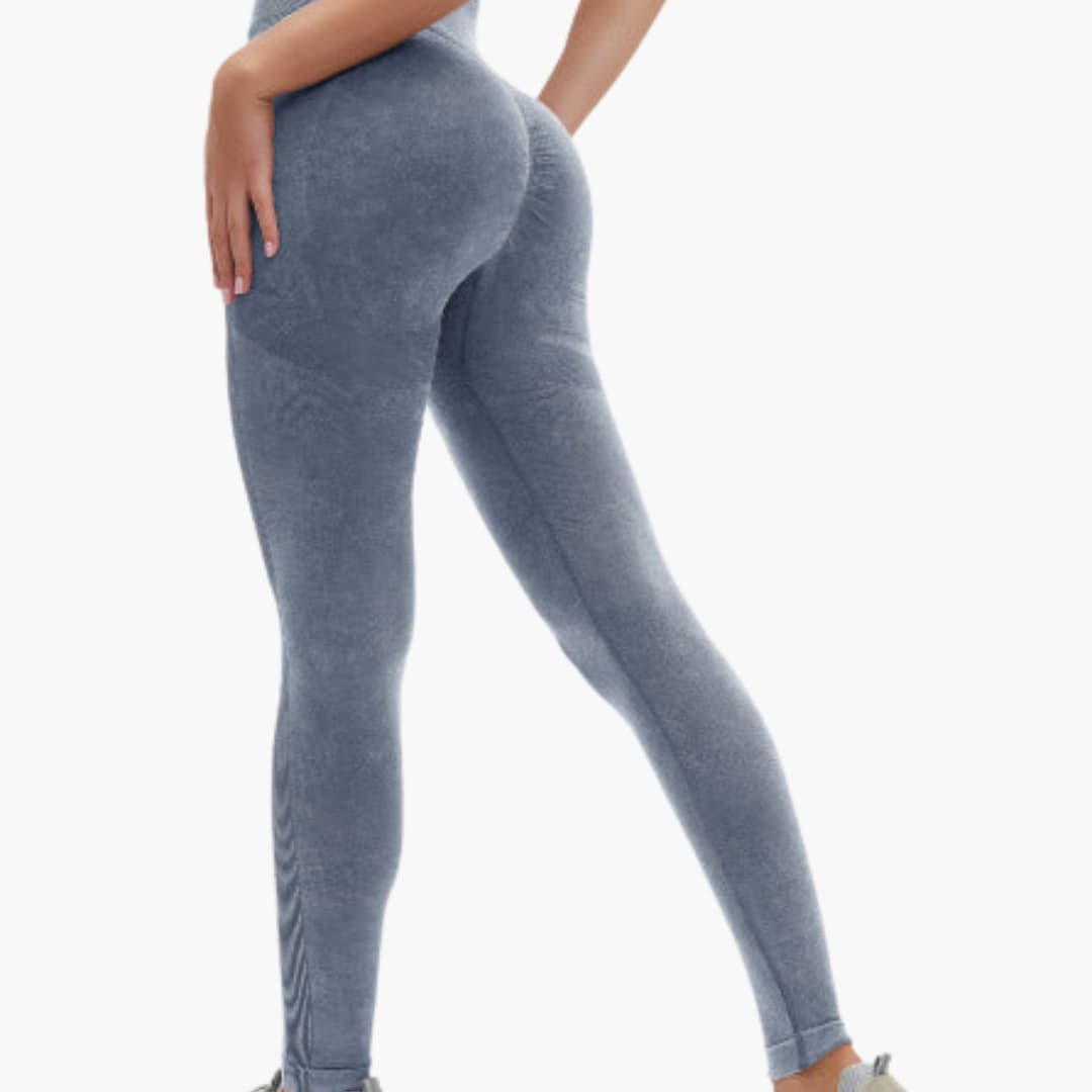 Women's high waist full length leggings with elastic support band smooth pull-on fit activewear