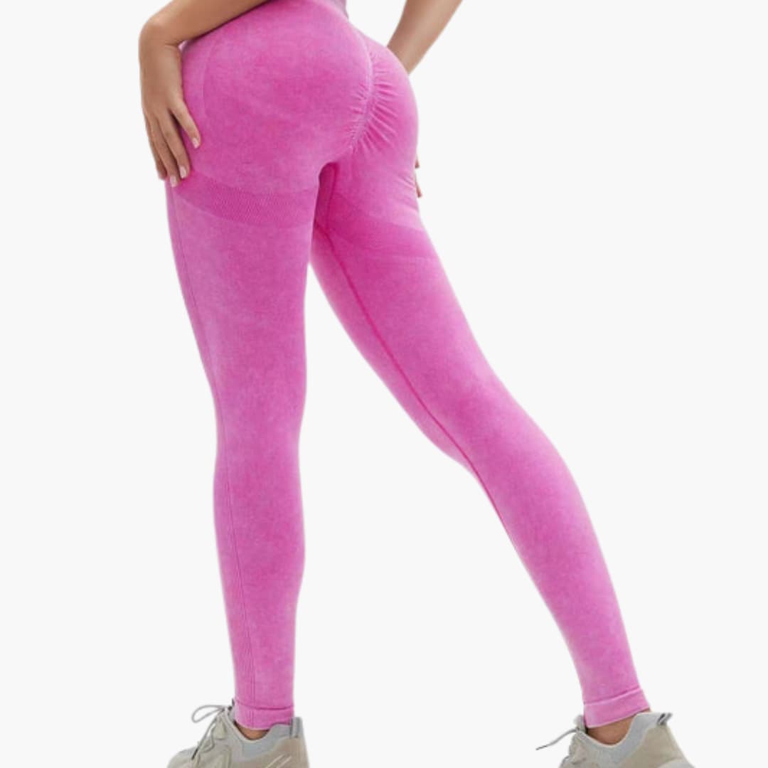 Women's high waist full-length black leggings with elastic waistband for active smooth pull-on comfort