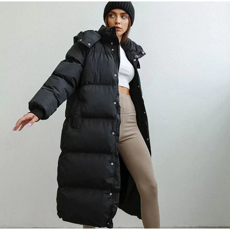 Maja women's long down jacket lightweight warm coat premium insulation elegant winter style