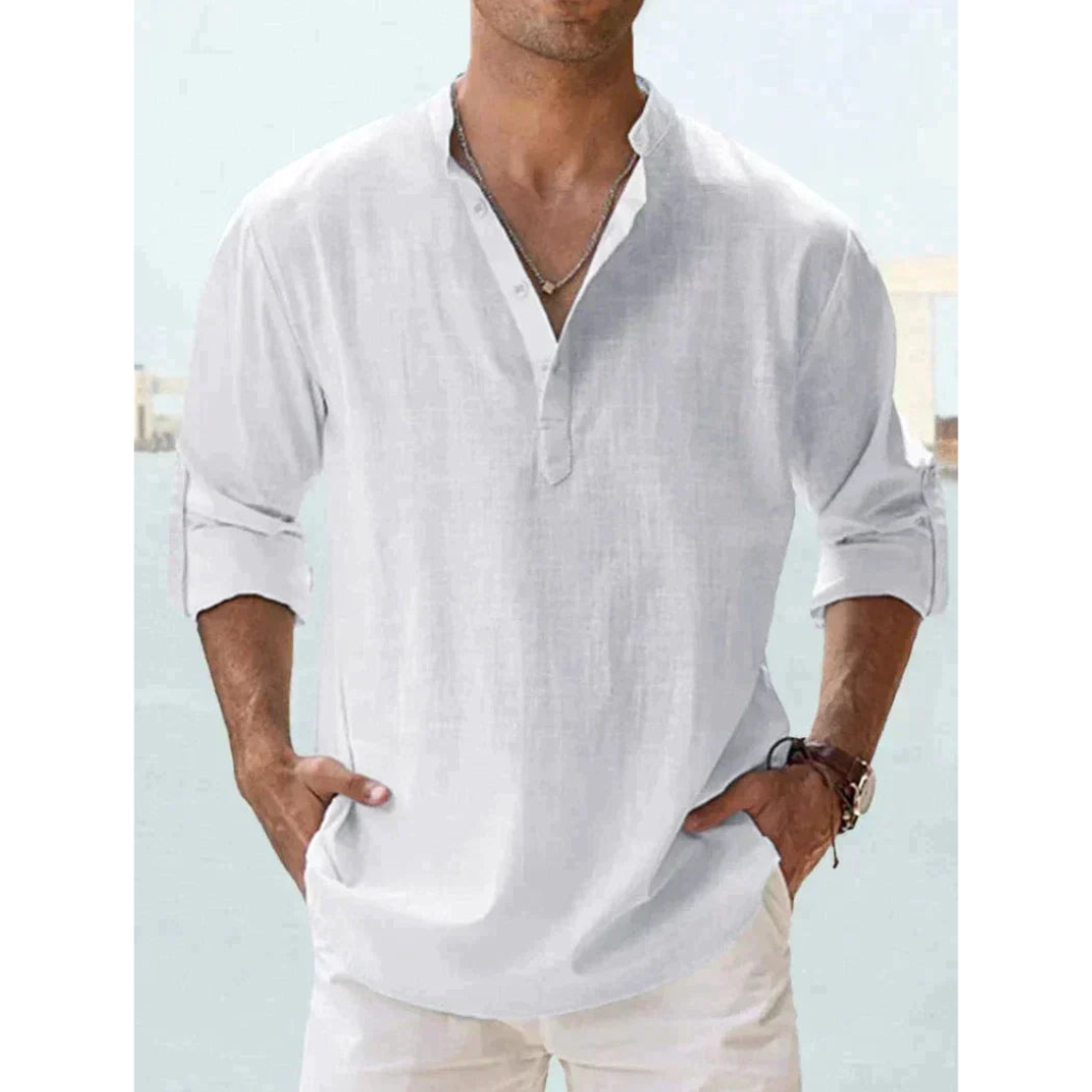 Men's lightweight cotton button-down shirt, tailored fit, breathable everyday formal style