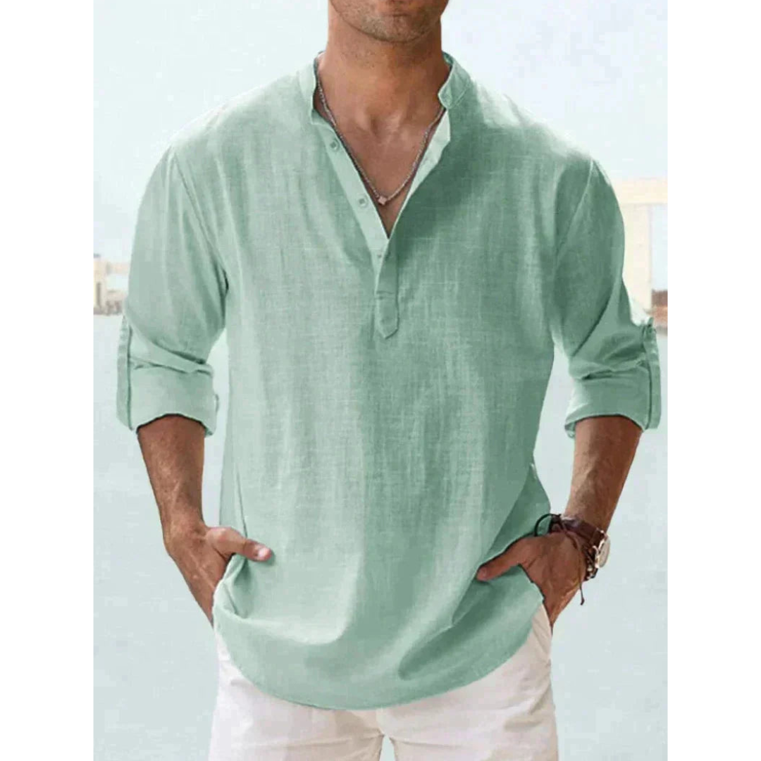 Men's lightweight cotton button-down shirt, tailored fit, breathable everyday formal wear