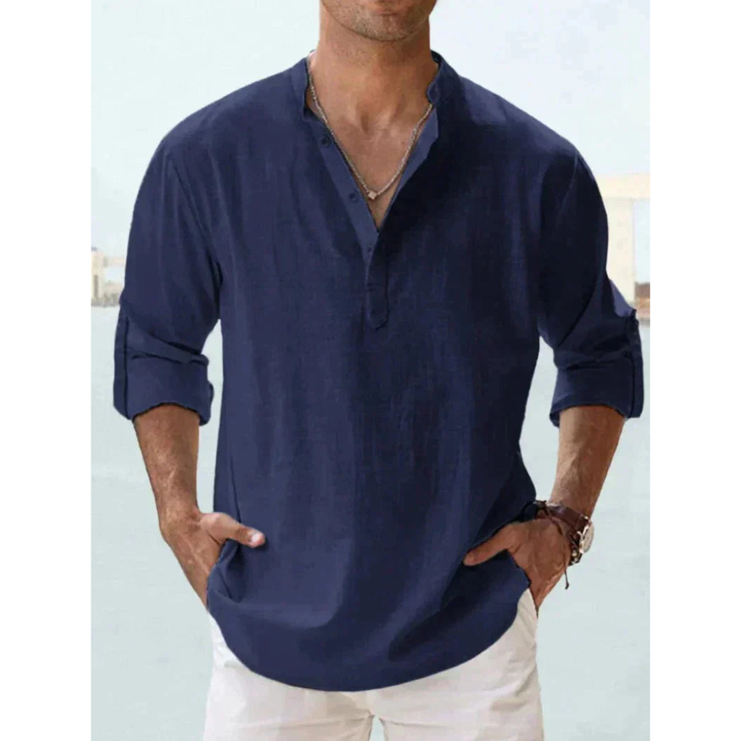 Men's lightweight cotton button-down shirt, tailored fit, breathable everyday and formal wear