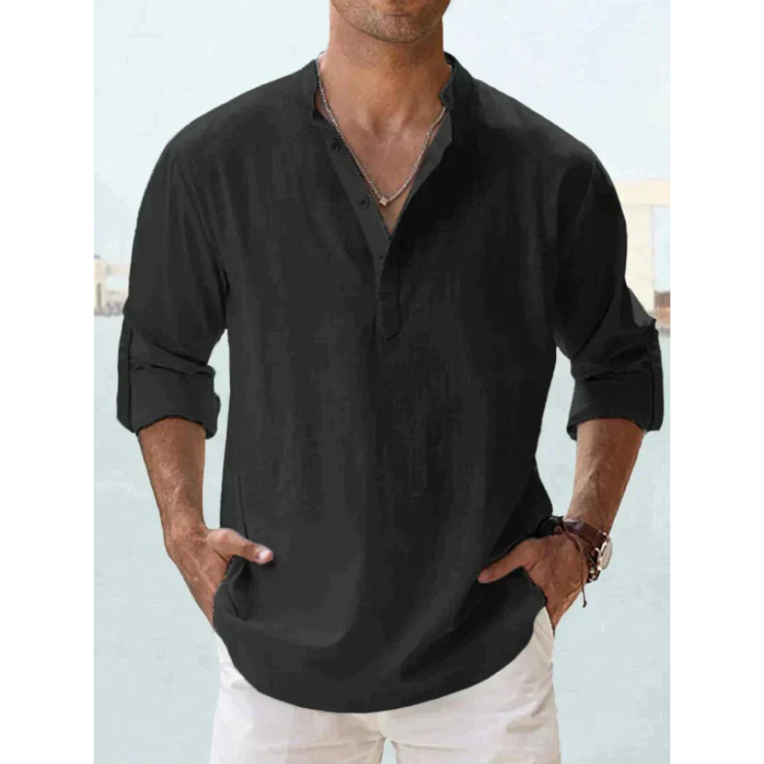 Men's lightweight cotton button-down shirt, tailored fit, breathable everyday formal wear
