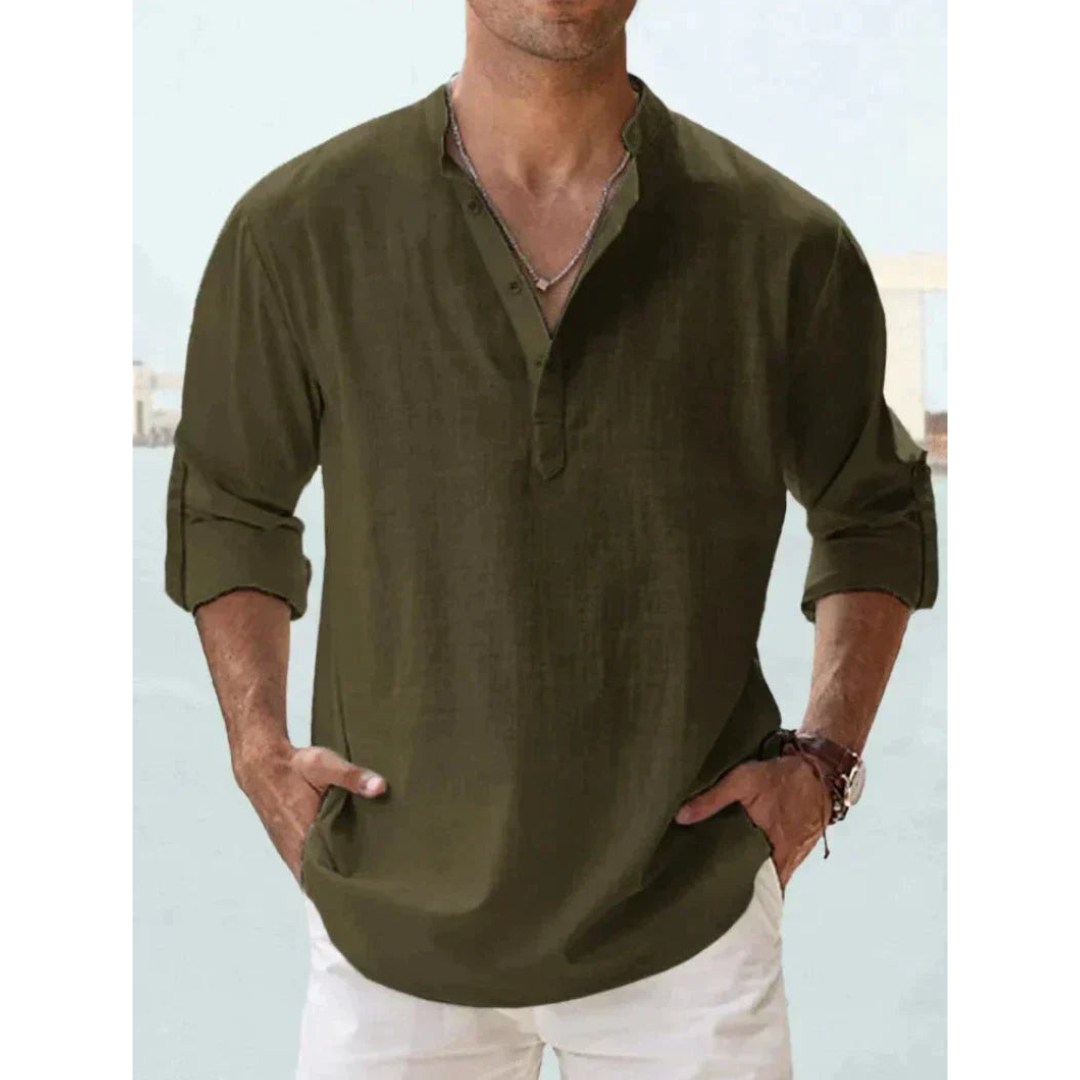 Men's lightweight cotton button-down shirt, tailored fit, breathable everyday formal wear