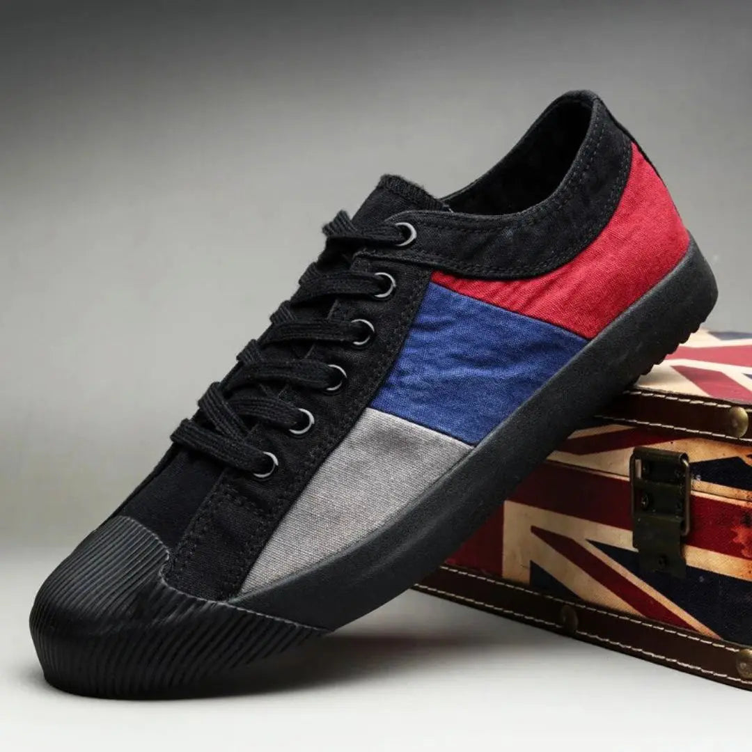 Liam retro low-top canvas sneakers with cushioned insole, breathable premium upper for trendsetters
