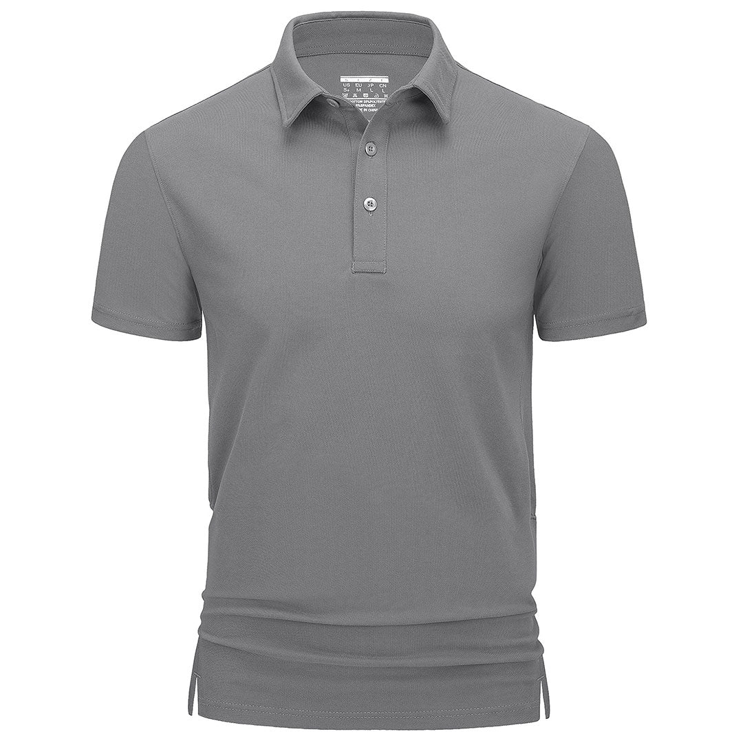 Men's quick-dry golf polo shirt breathable cotton blend with light stretch for active outdoor wear