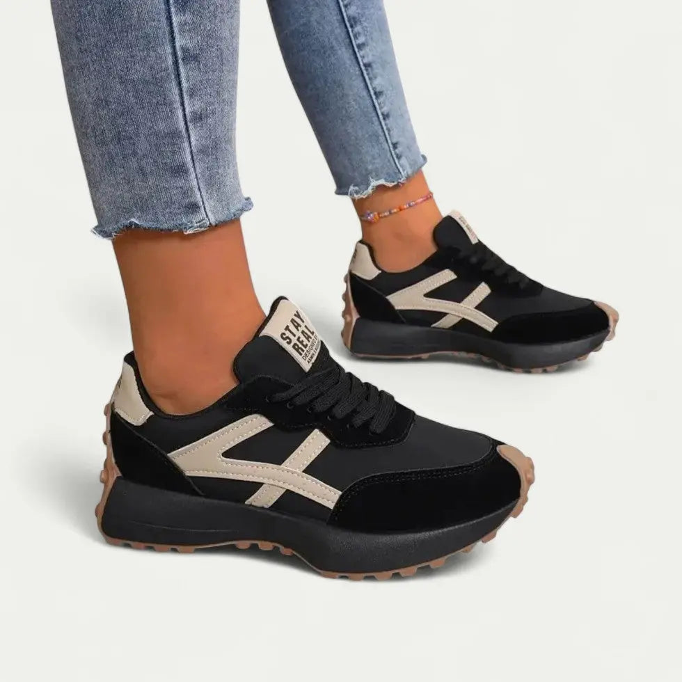 Women's lightweight cushioned sneakers in neutral tones, slip-on style with breathable upper for all-day wear