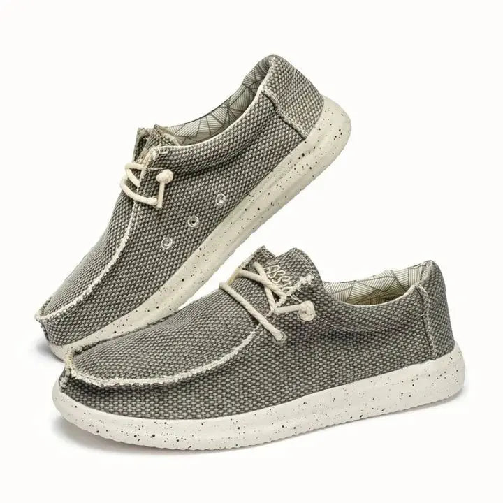 Women's lightweight slip-on shoes in black navy grey khaki synthetic upper rubber sole daily comfort