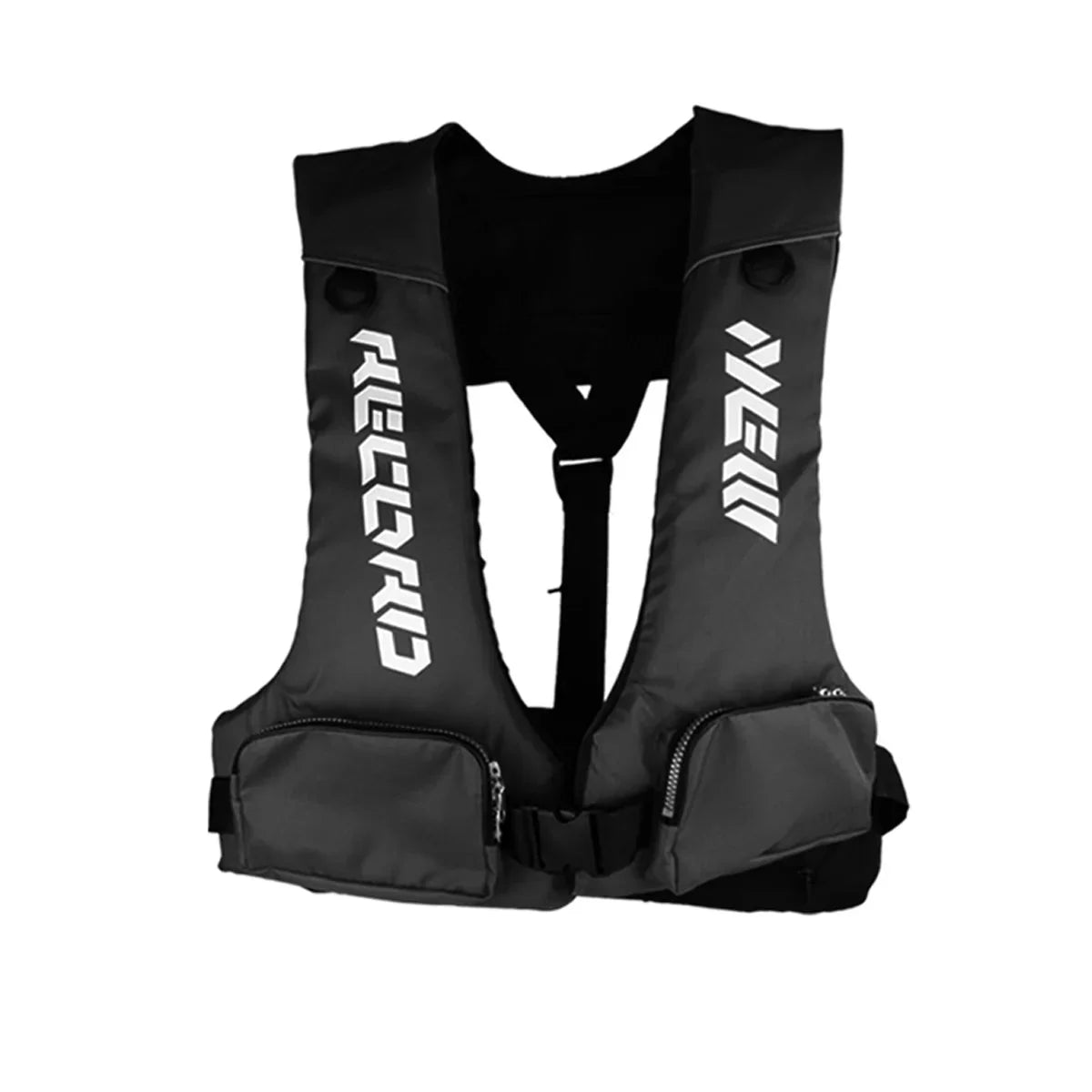 Lightweight fishing buoyancy vest in neutral tone, slim-fit design with quick-dry zippered pockets