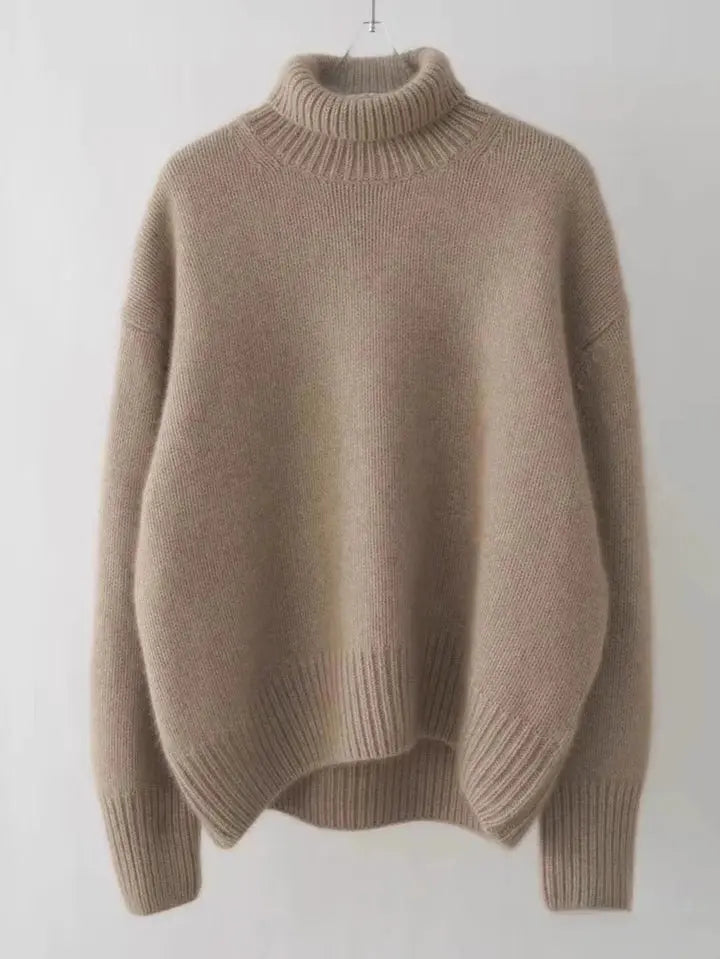 Women's lightweight fine wool turtleneck sweater, classic regular fit for effortless all-season layering