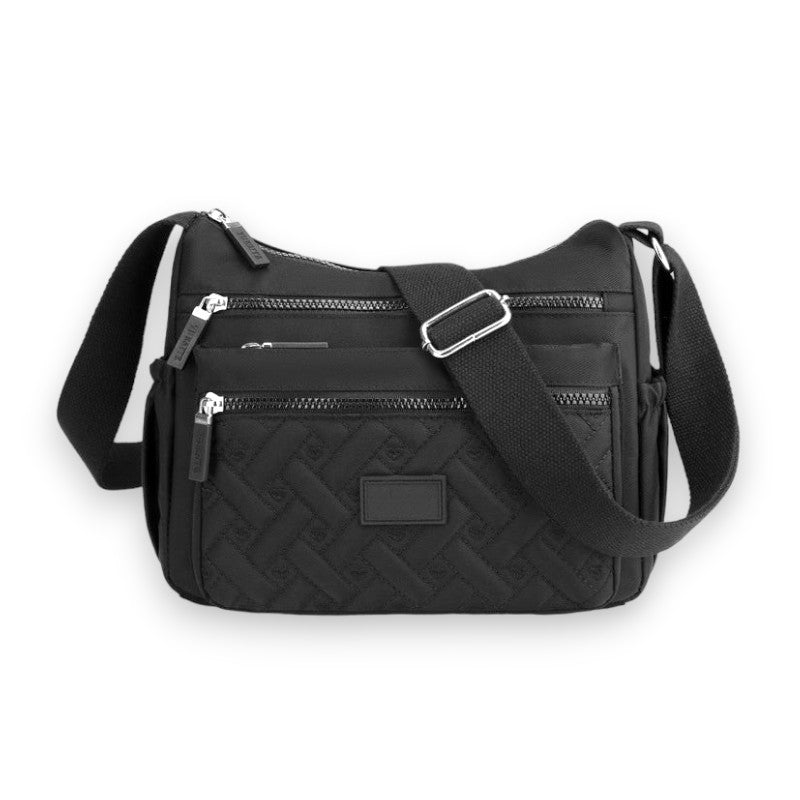 Linda women's shoulder bag black elegant polyester waterproof eco-friendly everyday versatile carry