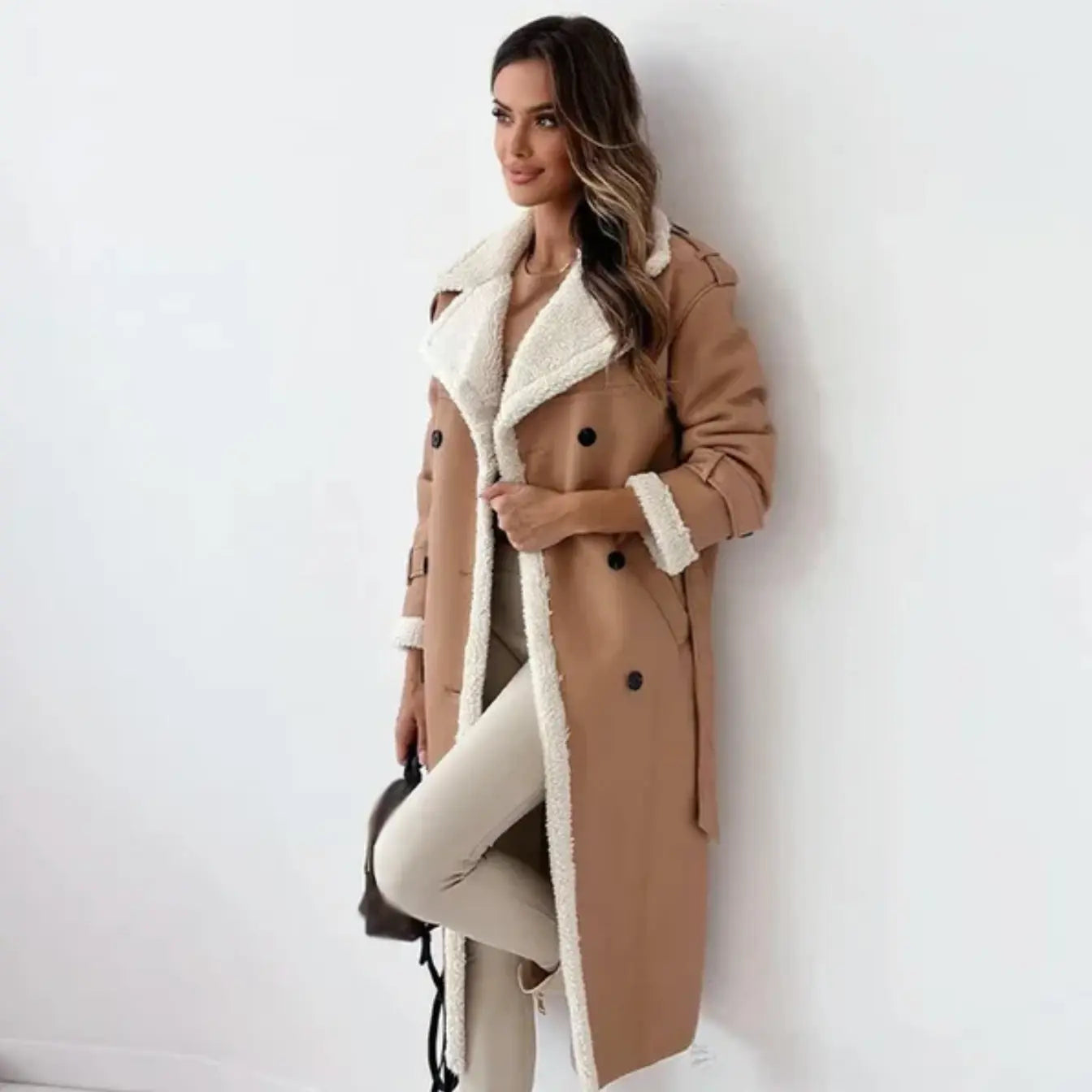 Women's Long Coat Women with Fleece Lining
