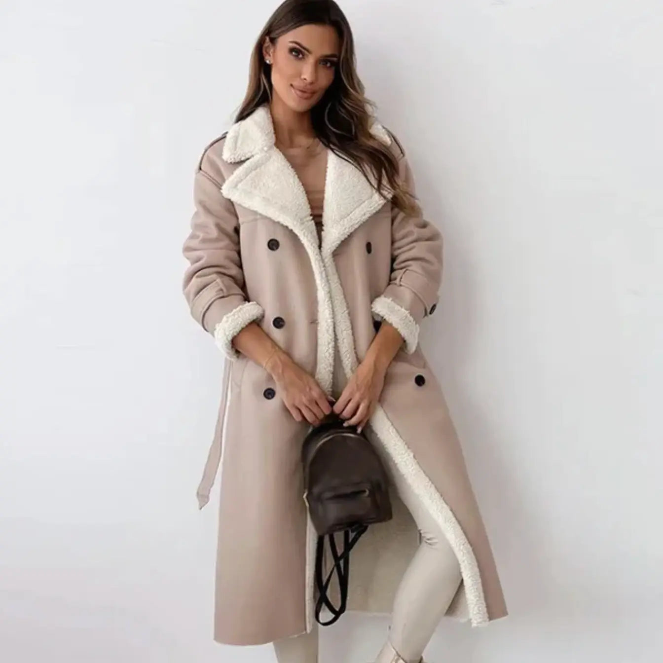 Women's Long Coat Women with Fleece Lining