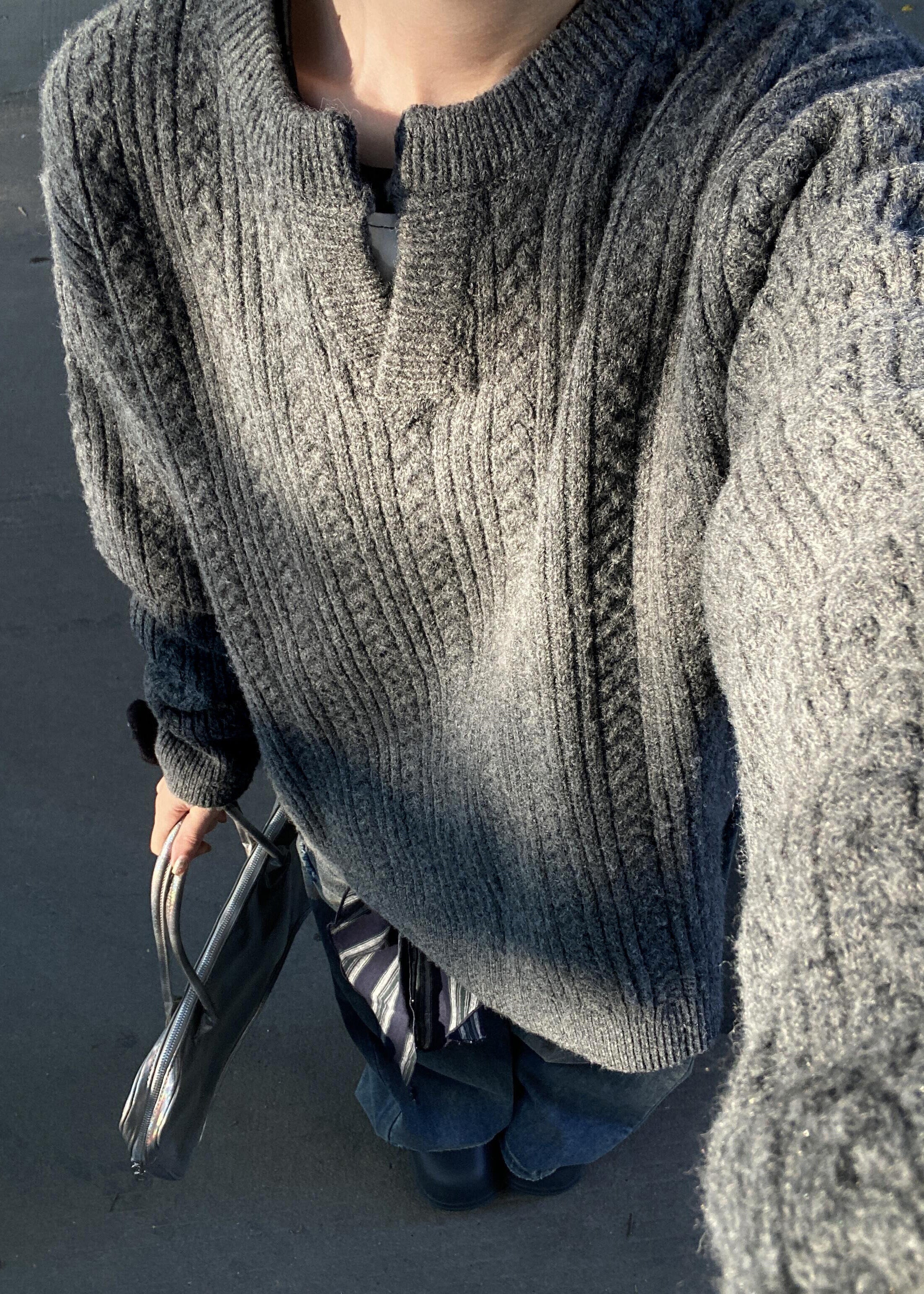 Urbann-Vibe Mens Cable Knit Sweater Soft Cotton Warmth For Cozy Layeri