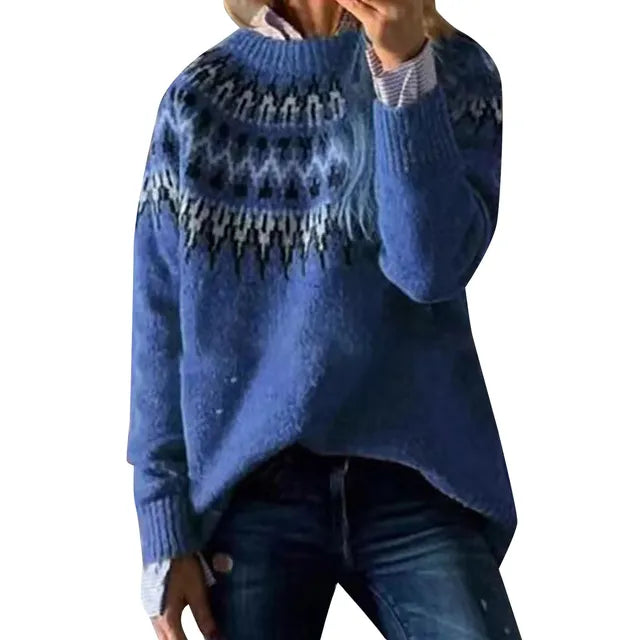 Women's boho knit sweater loose relaxed silhouette soft high-quality blend casual chic everyday comfort