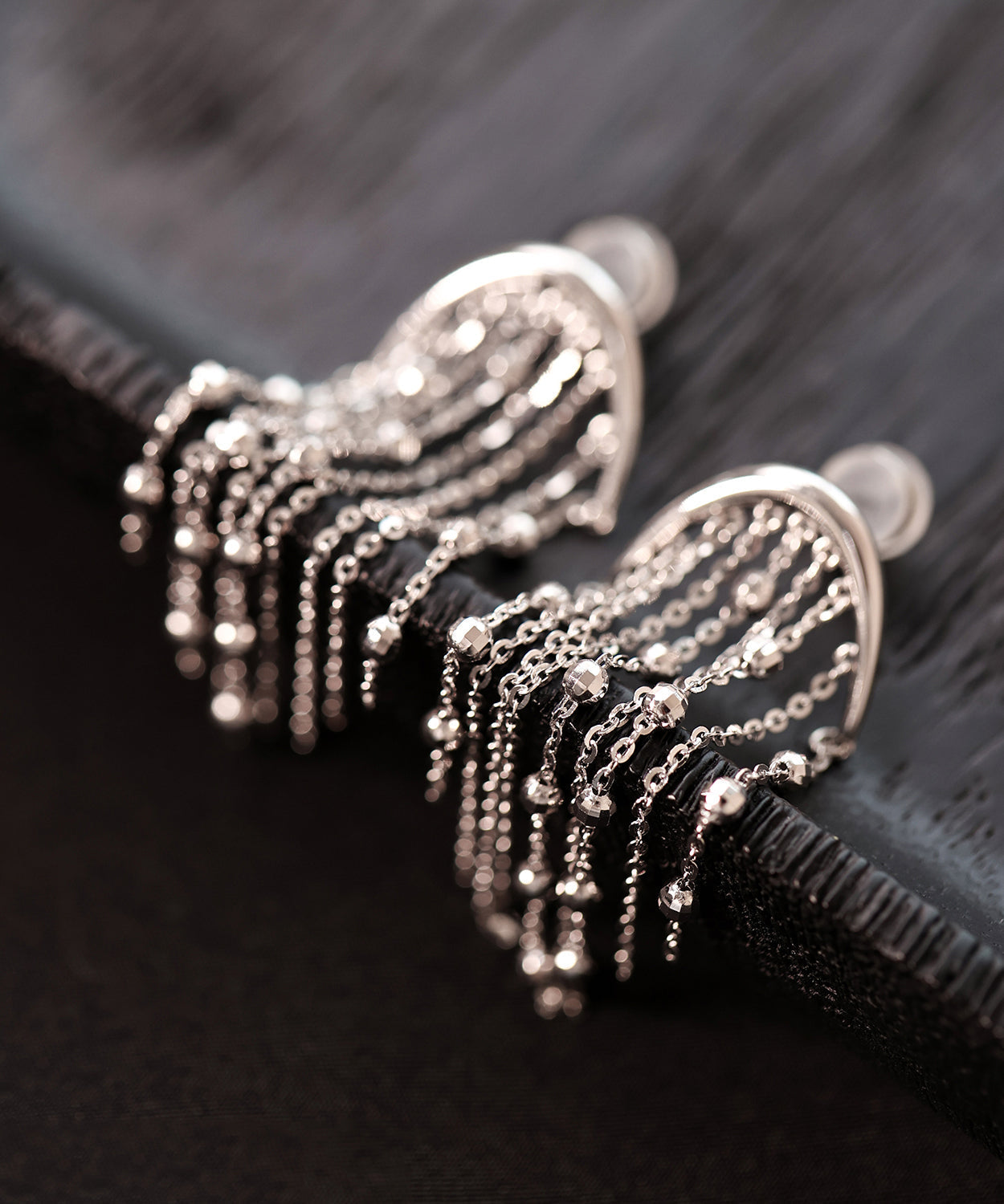 Boucles d'oreilles pendantes à pampilles en argent sterling et soie - Urbann-Vibe